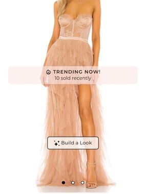 For Love & Lemons X REVOLVE Bustier Gown in Warm Taupe // Size Small